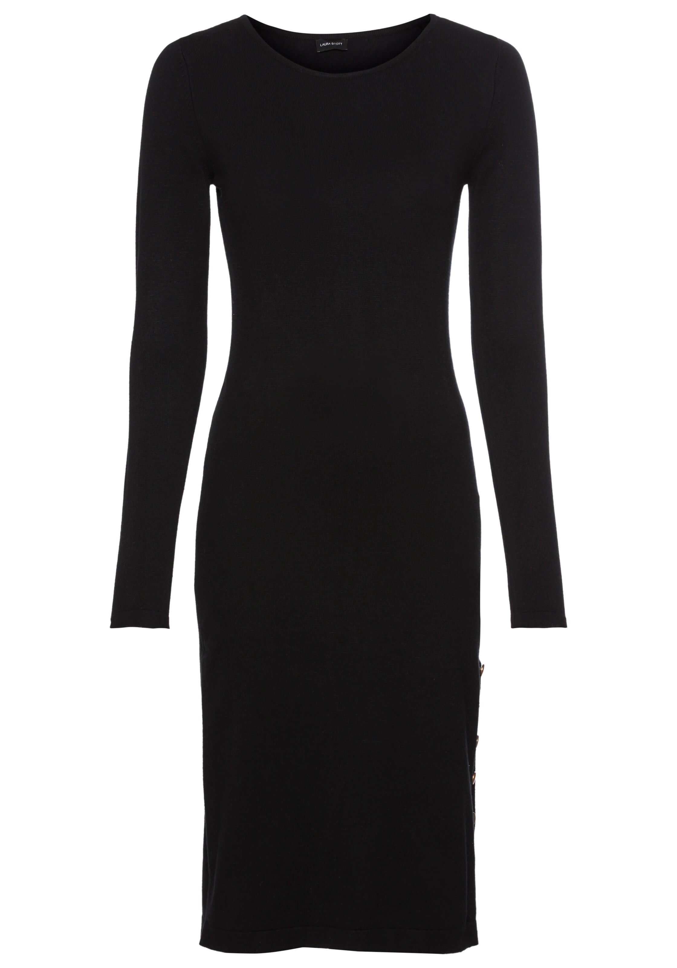 LAURA SCOTT Knitted dress in Black: front