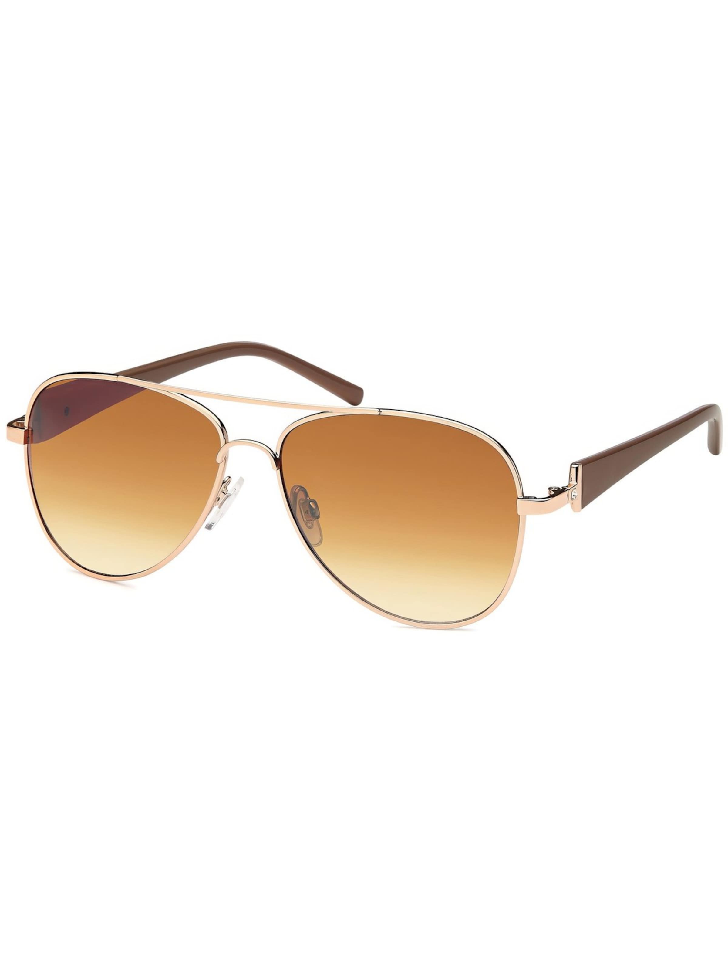 styleBREAKER Sonnenbrille 'Pilotenbrille mit Strass | Edle Fliegerbrille'‌‌‌‌‌‌‌‌‌ in Braun: Vorderseite