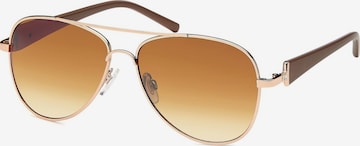 styleBREAKER Sunglasses 'Pilotenbrille mit Strass | Edle Fliegerbrille' in Brown: front