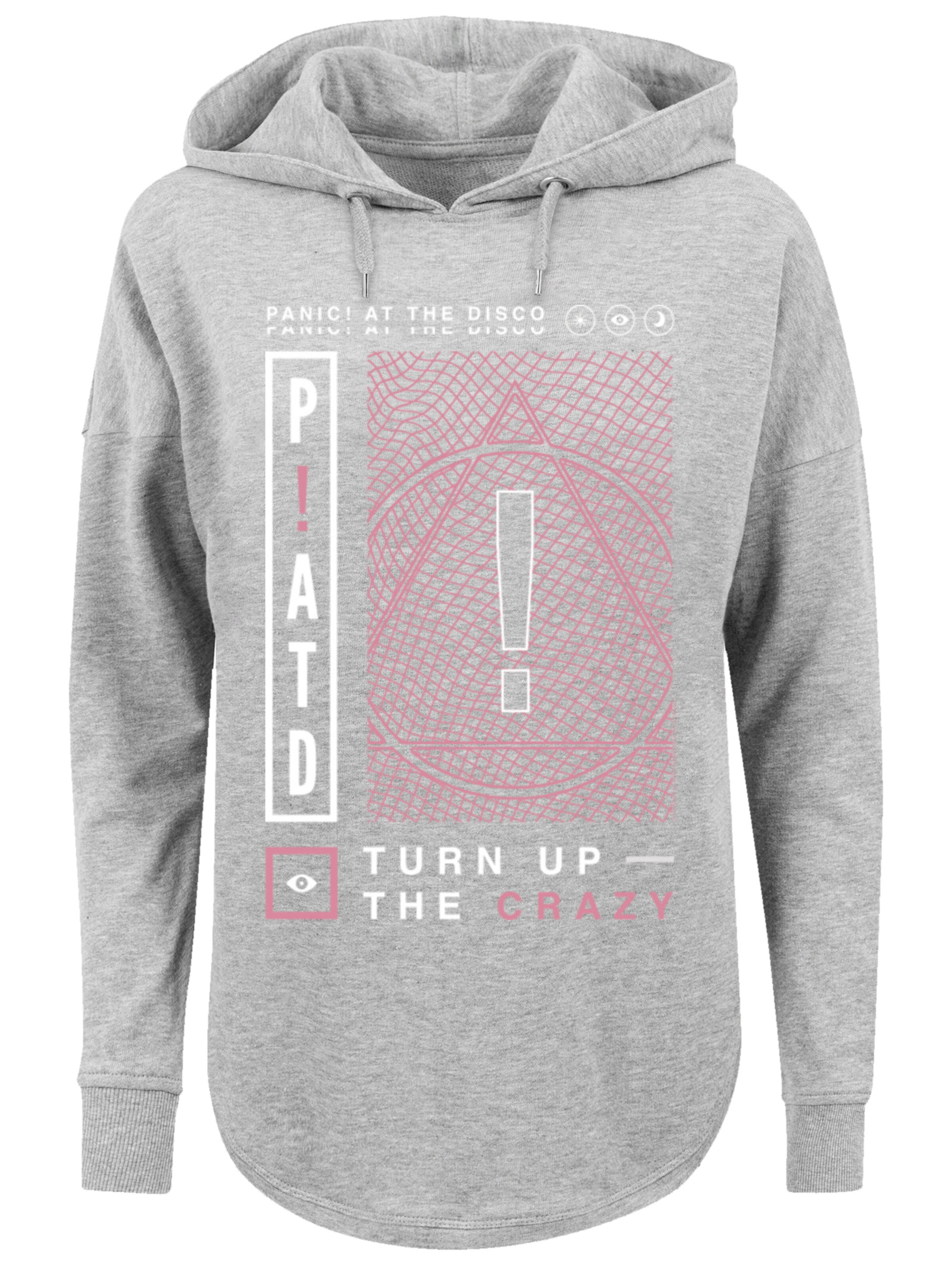 F4NT4STIC Sweatshirt 'Panic At The Disco Turn Up The Crazy' in Grey: front