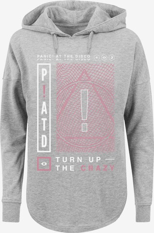 F4NT4STIC Sweatshirt 'Panic At The Disco Turn Up The Crazy' in Grey: front