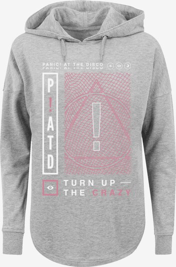 F4NT4STIC Sweatshirt 'Panic At The Disco Turn Up The Crazy' in grau / pink / weiß, Produktansicht