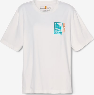 TIMBERLAND T-shirt en bleu cyan / orange / blanc, Vue avec produit