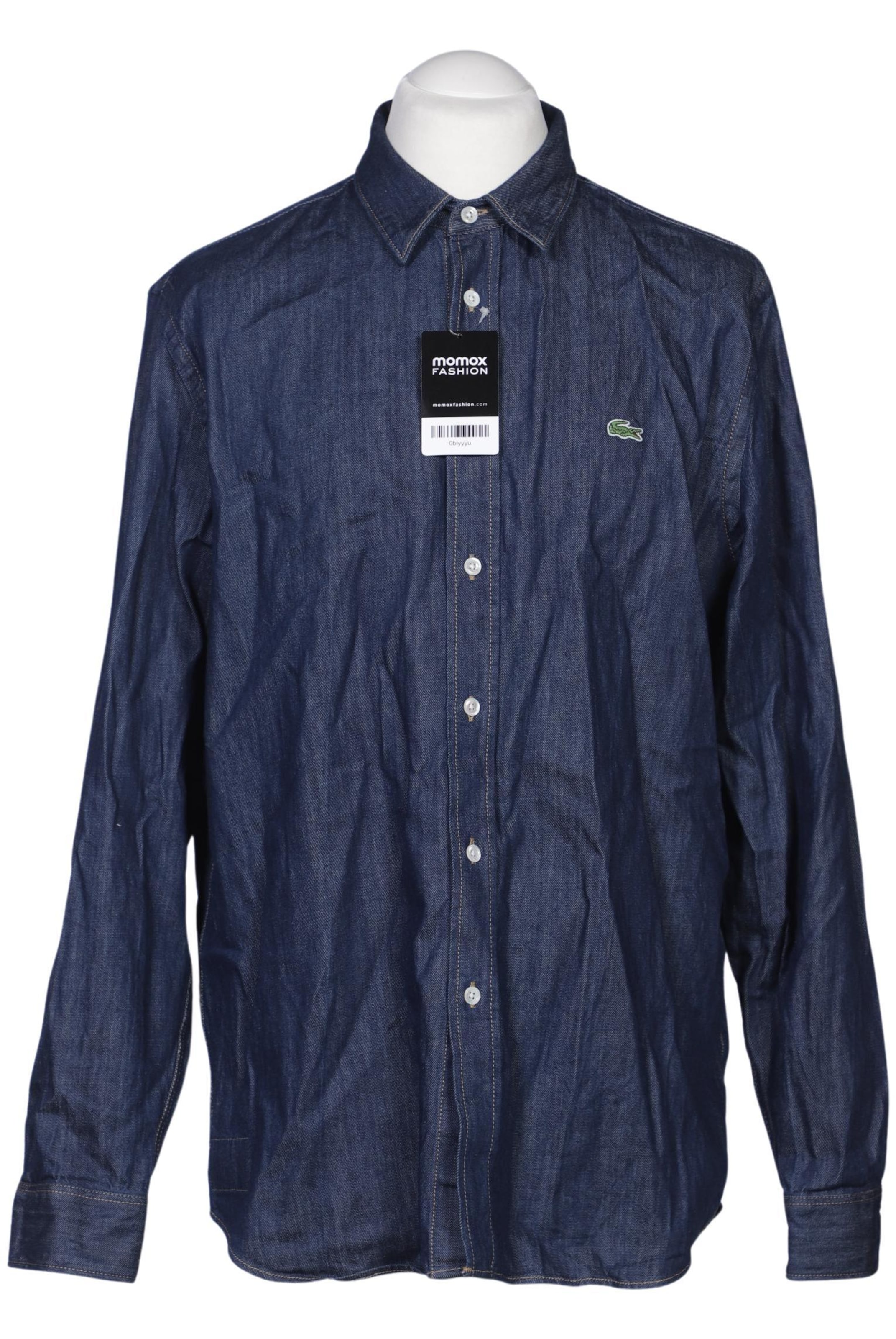 LACOSTE Button Up Shirt in XL in Blue: front