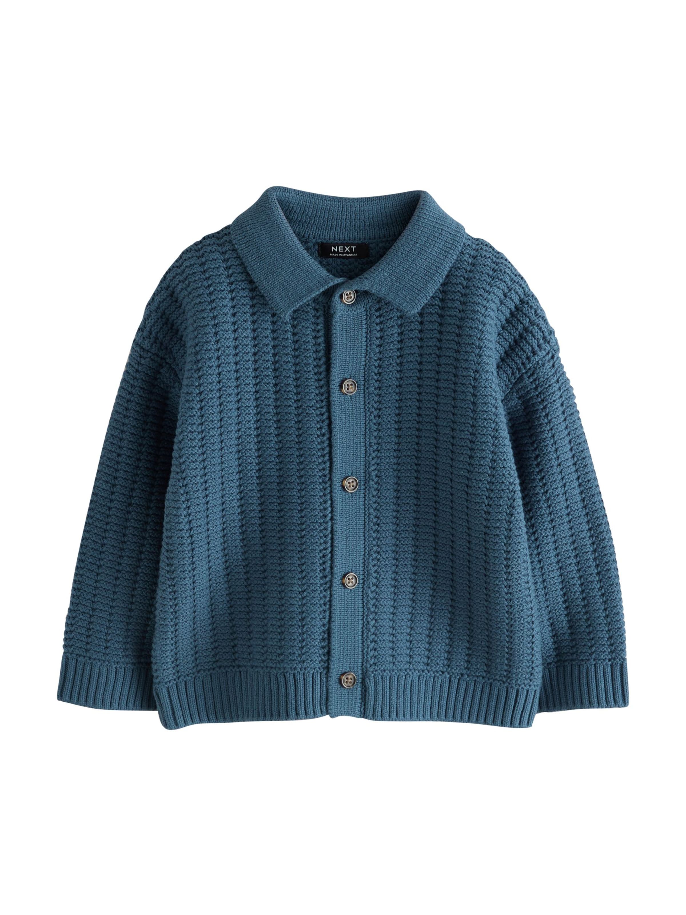 Next Gebreid vest in Blauw: voorkant