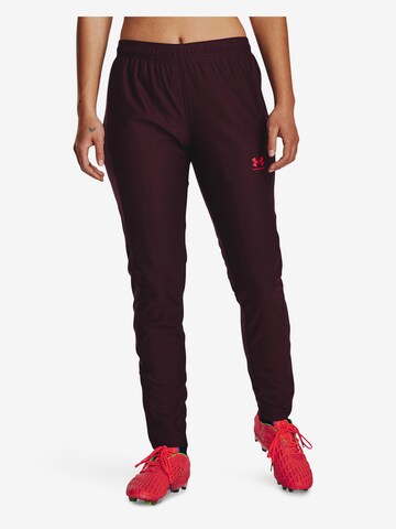 UNDER ARMOUR Slim fit Workout Pants 'Challenger aus Piqué' in Red: front
