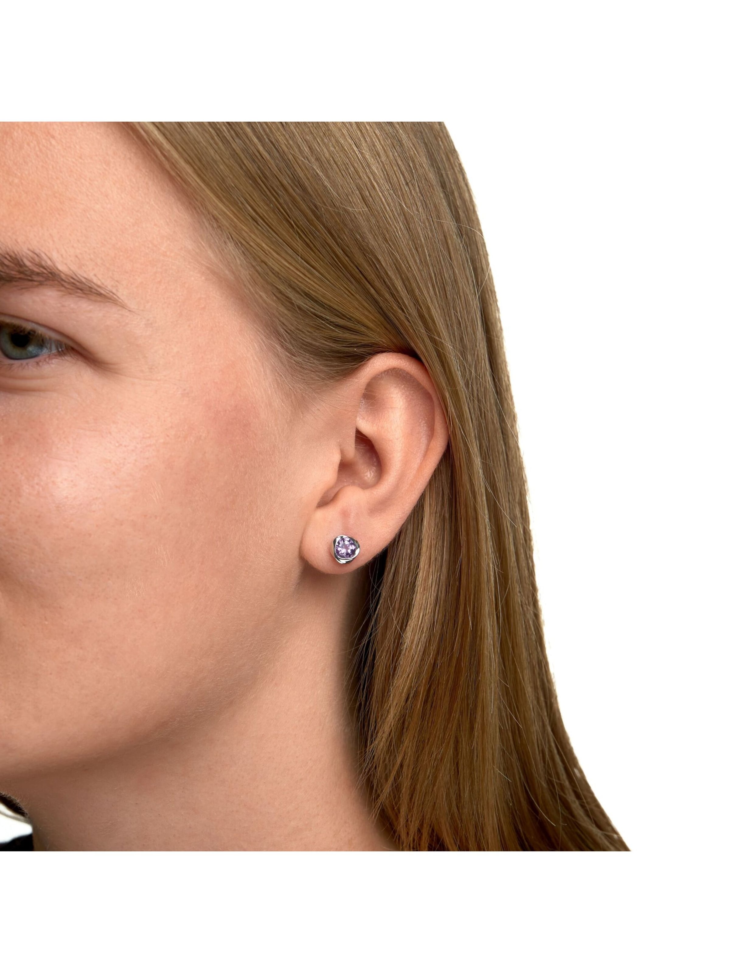 Boucles d'oreilles Zeeme en argent : devant