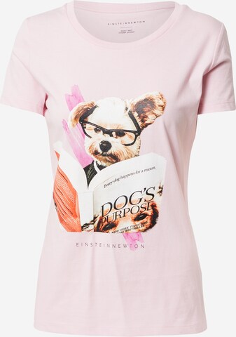 EINSTEIN & NEWTON Shirt 'Hund Buch' in Roze: voorkant