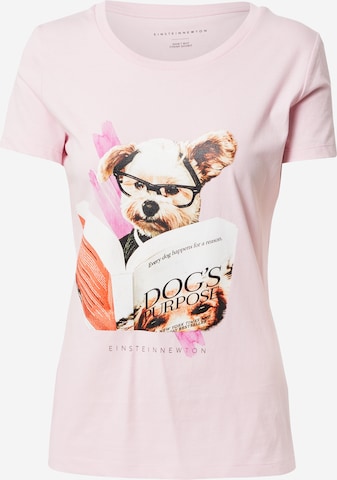 EINSTEIN & NEWTON Shirt 'Hund Buch' in Pink: front