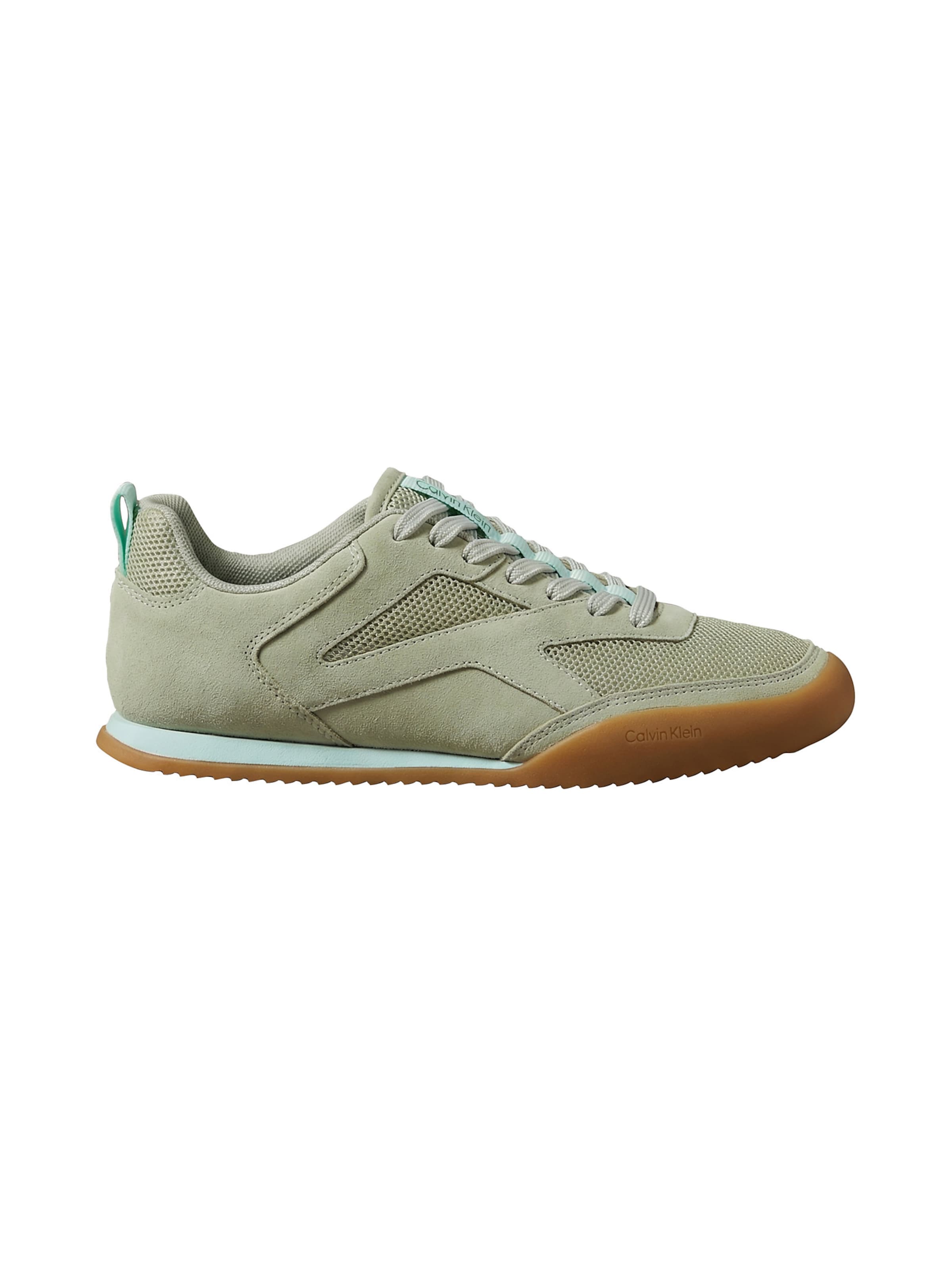 Baskets basses Calvin Klein en vert : devant