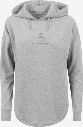 Sweat-shirt 'this is my uglchristmas sweater Weihnachten' F4NT4STIC en gris : devant