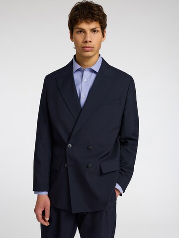 SELECTED HOMME Slim fit Button Up Shirt 'SLHLux' in Blue