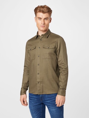 !Solid Regular fit Button Up Shirt 'Tim' in Green: front