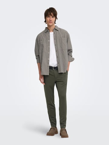 Only & Sons - Ajuste confortable Camisa 'ONSTHOMPSON' en marrón