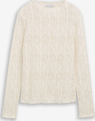 T-shirt TOM TAILOR DENIM en blanc : devant