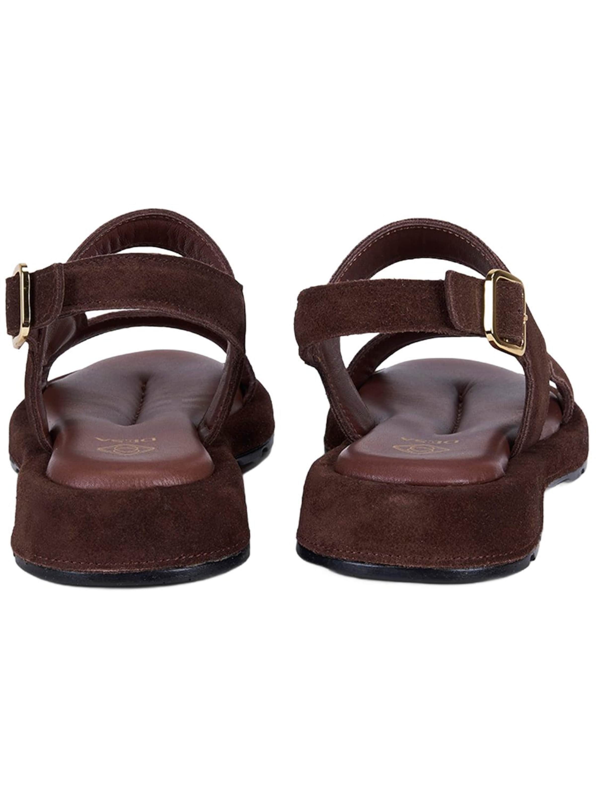 Desa - Sandalias 'DESA Damen-Sandalen aus Wildleder mit Knöchelschnalle' en marrón