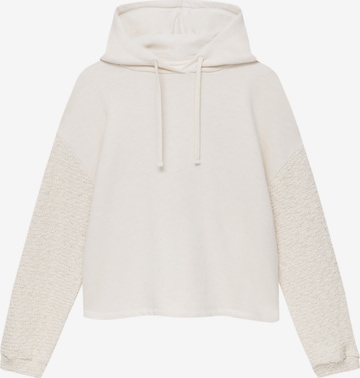 Pull&Bear Zip-Up Hoodie in Beige: front