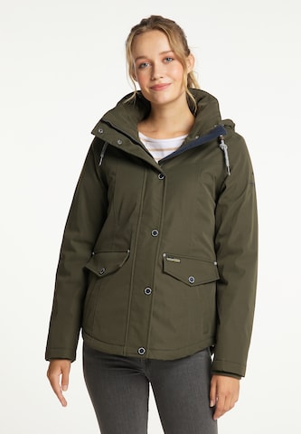 Schmuddelwedda Winter Jacket in Green: front