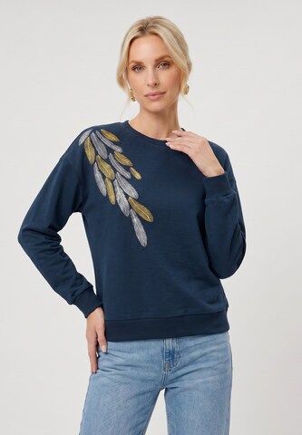 Anna Field - Sudadera 'FEATHER' en azul: frente