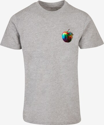 F4NT4STIC Shirt 'Colorfood Collection - Rainbow Apple' in Grey: front