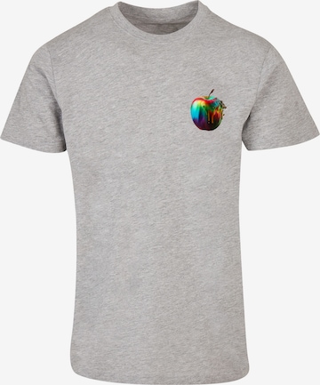 F4NT4STIC Shirt 'Colorfood Collection - Rainbow Apple' in Grijs: voorkant