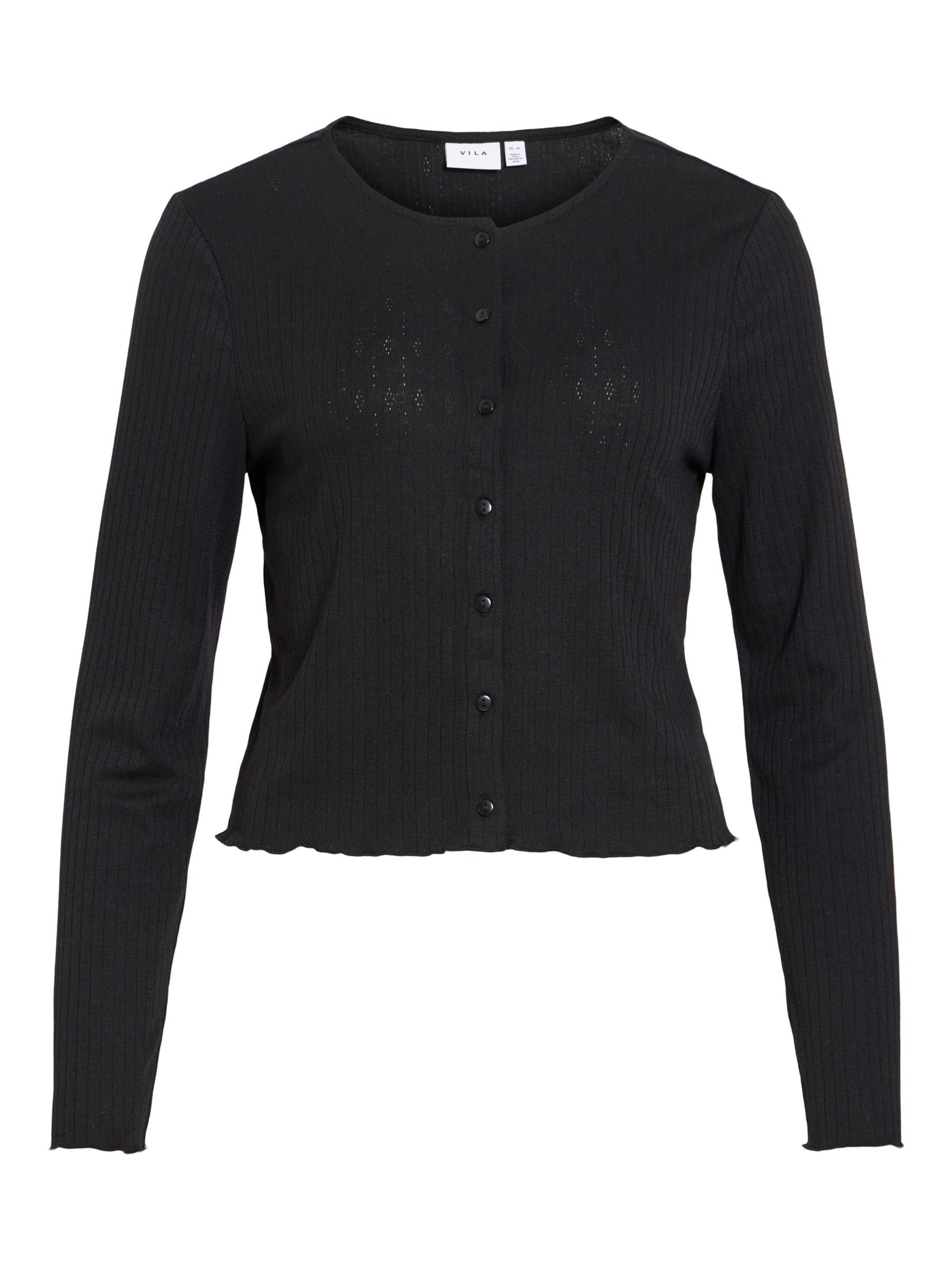 Cardigan 'VIMaggie' VILA en noir : devant