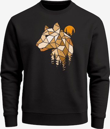 Neverless Sweatshirt 'Luchs Polygon' in Black: front