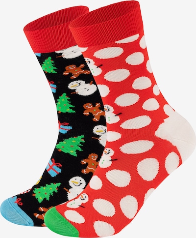 Happy Socks Socken in grün / rot / schwarz / weiß, Produktansicht
