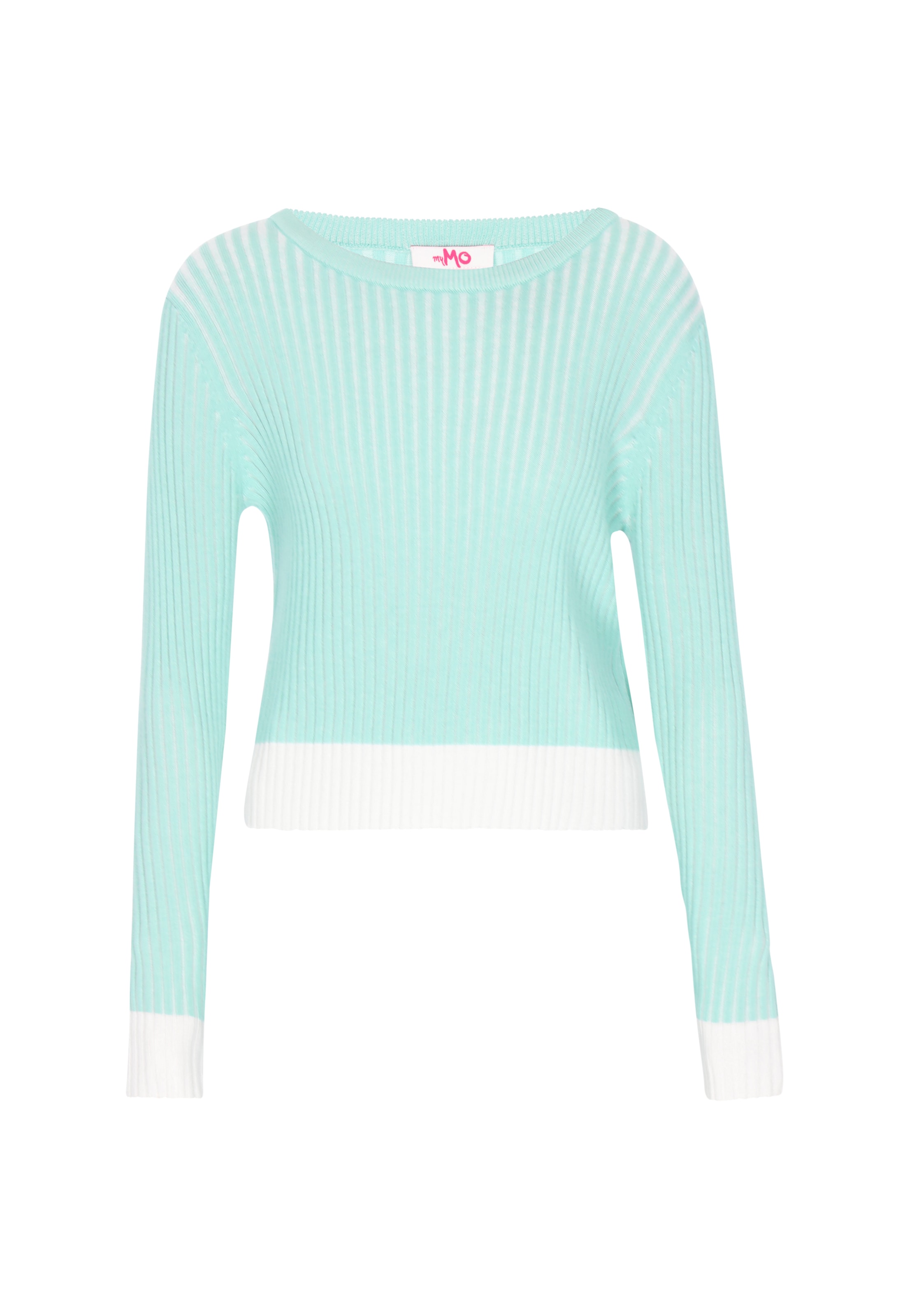 MYMO Trui 'Young Fashion' in de kleur Mintgroen / Wit, Productweergave