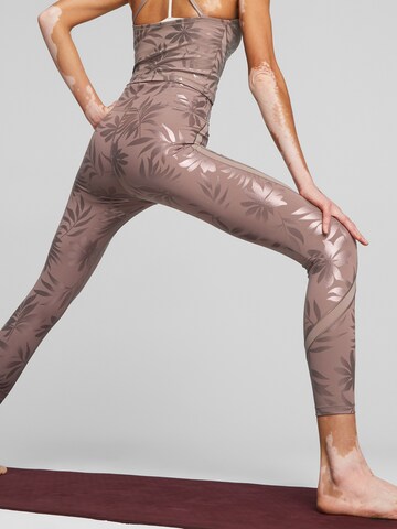PUMA Skinny Sportleggings 'STUDIO' in Braun