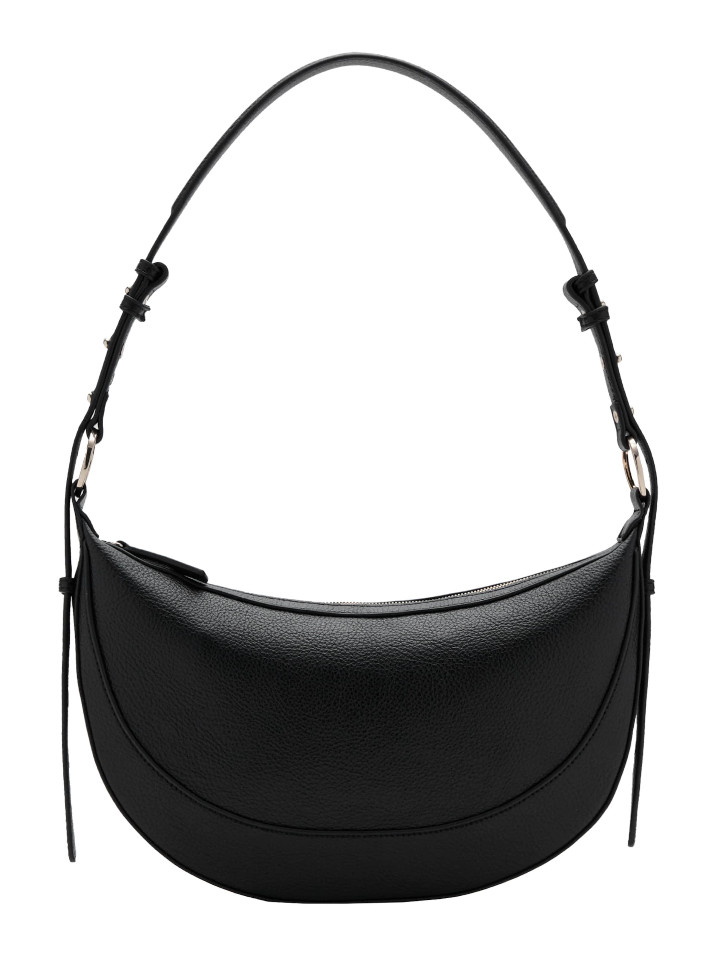 MANGO Kabelka na rameno 'NESS' - Čierna: predná strana