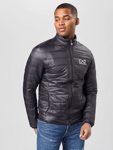 EA7 Emporio Armani Winter Jacket in Black: front