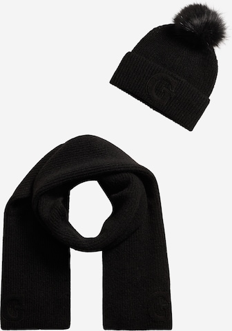 Bonnet GUESS en noir : devant