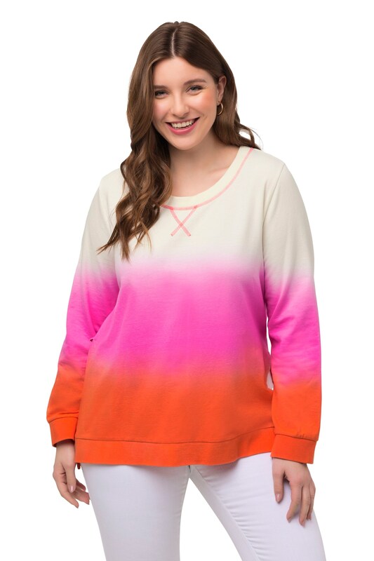 Ulla Popken Sweatshirt in Orange, Pink, White