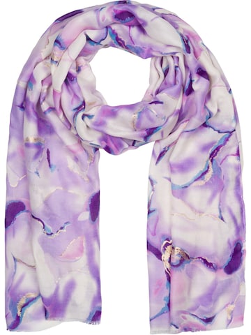 styleBREAKER Schal 'Schal Marmor Muster Metallic Akzente'‌‌‌ in Lila: Vorderseite