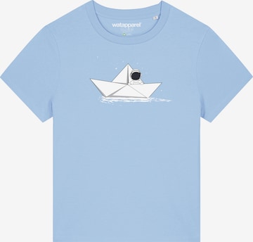 T-shirt 'Astronaut in paper boat' Watapparel en bleu : devant