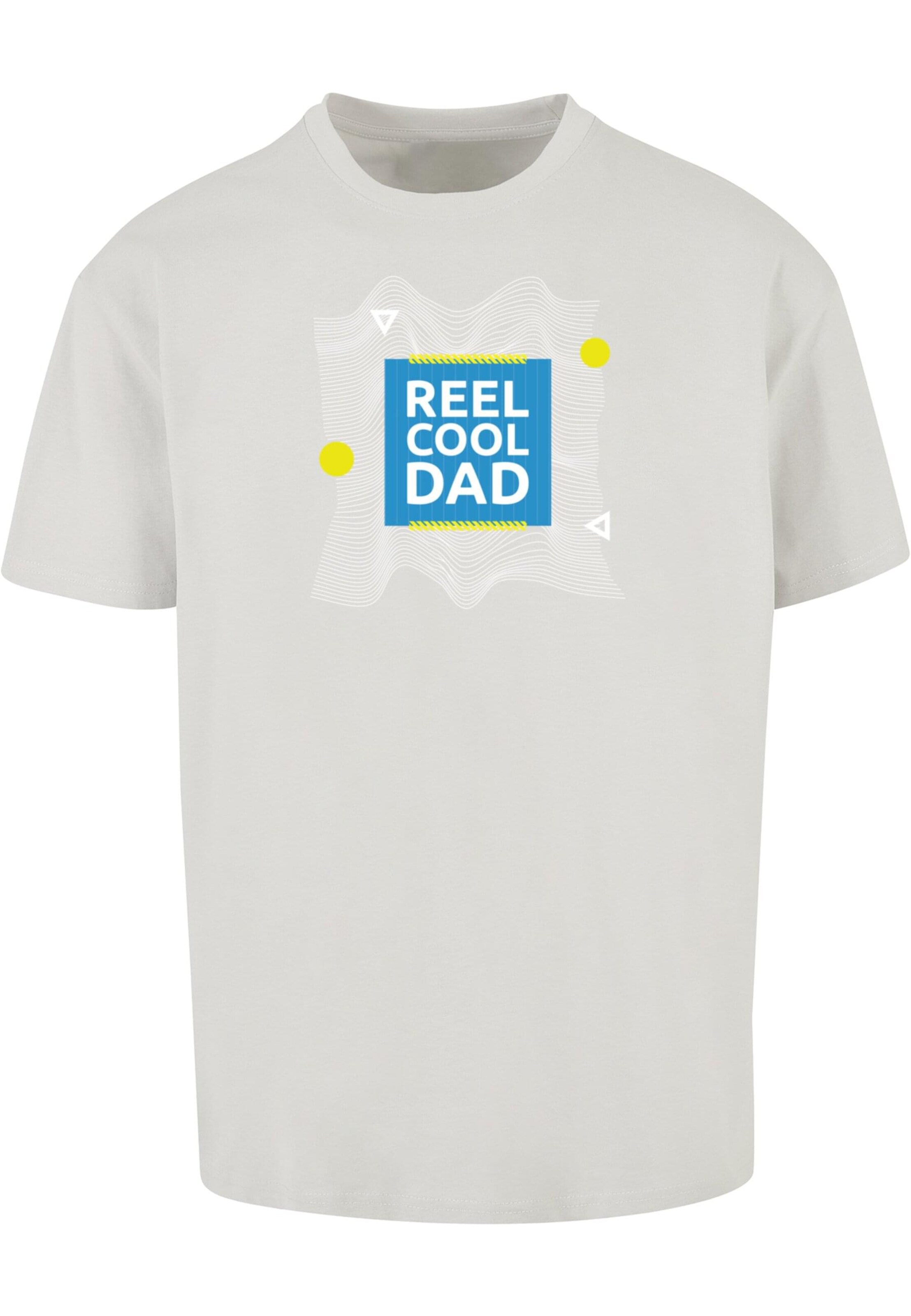 Merchcode Shirt 'Fathers Day - Reel Cool Dad' in Grijs: voorkant