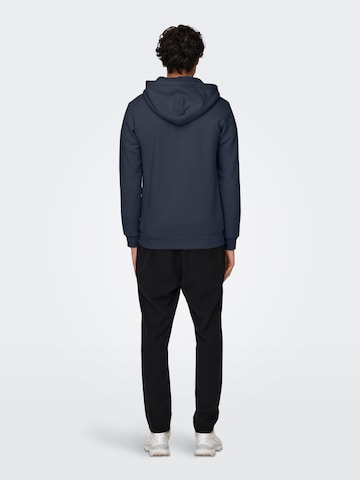 Only & Sons Regular Fit Sweatjacke in Blau