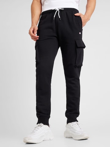 Champion Authentic Athletic Apparel Regular Cargo trousers in Black: front