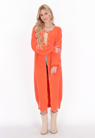IZIA Gebreid vest in Oranje