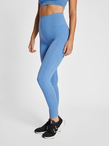 Skinny Pantalon de sport 'Tif' Hummel en bleu : devant