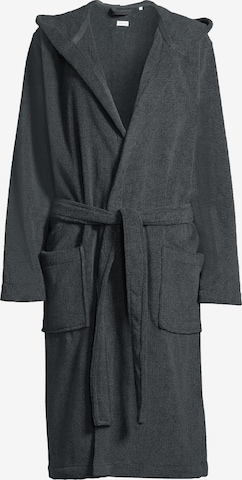 SEIDENSTICKER Bademantel lang 'Basic' in Schwarz: Vorderseite