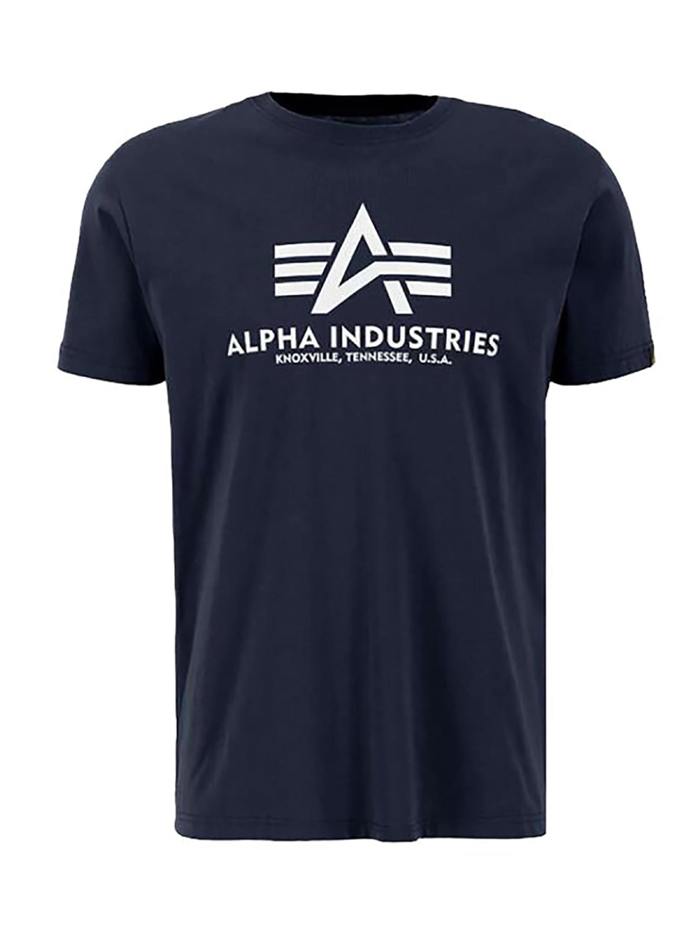ALPHA INDUSTRIES Shirt 'Basic logo Rainbow Print'‌‌‌‌‌ in Blau: Vorderseite