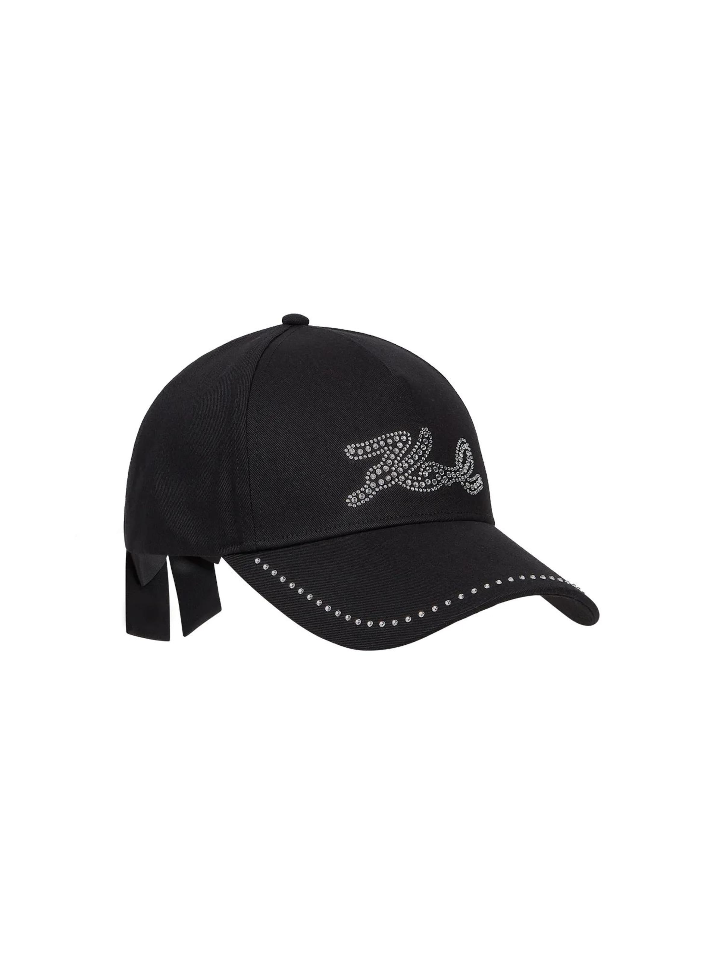 Cappello da baseball di Karl Lagerfeld in nero: frontale