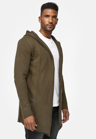 INDICODE JEANS Zip-Up Hoodie 'Brekstad' in Green