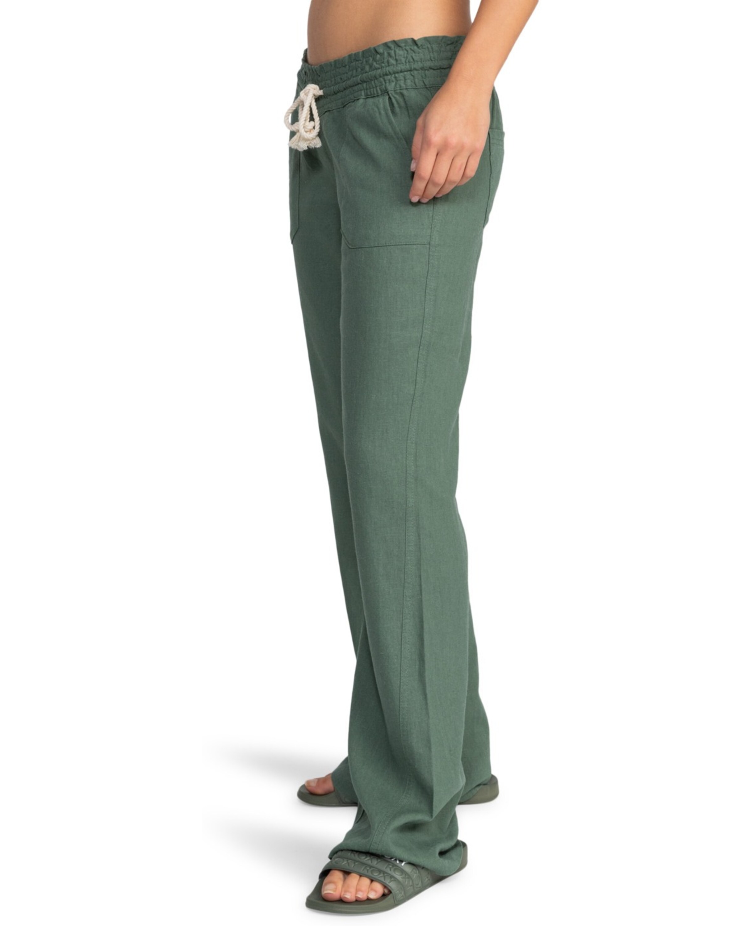 évasé Pantalon 'Oceanside' ROXY en vert : devant