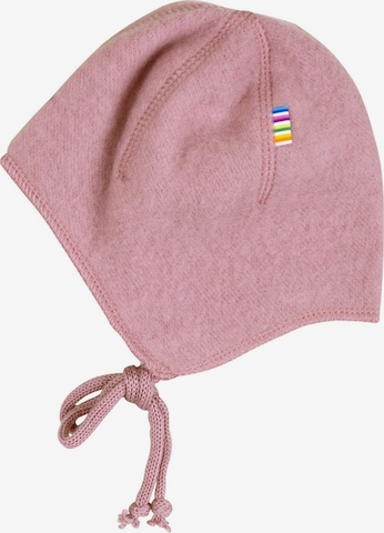 JOHA Beanie 'Wintermütze Merino-Wolle' in Pink: front