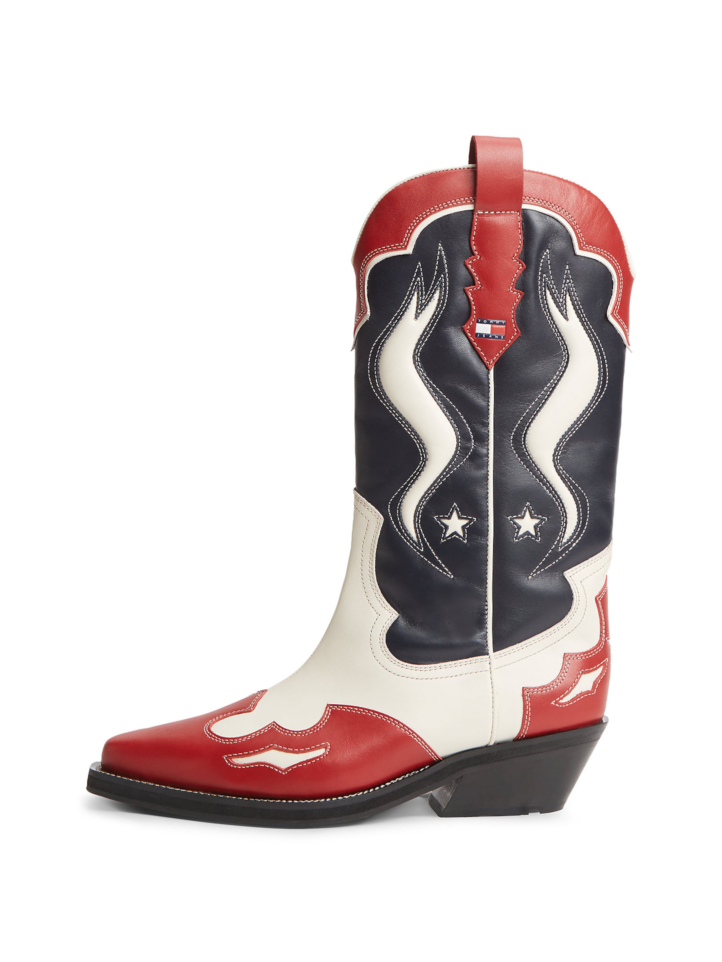 Bottes de cowboy Tommy Jeans en rouge : devant