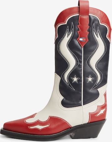 Bottes de cowboy Tommy Jeans en rouge : devant