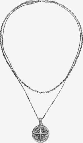 KUZZOI Necklace 'Kompass' in Silver: front